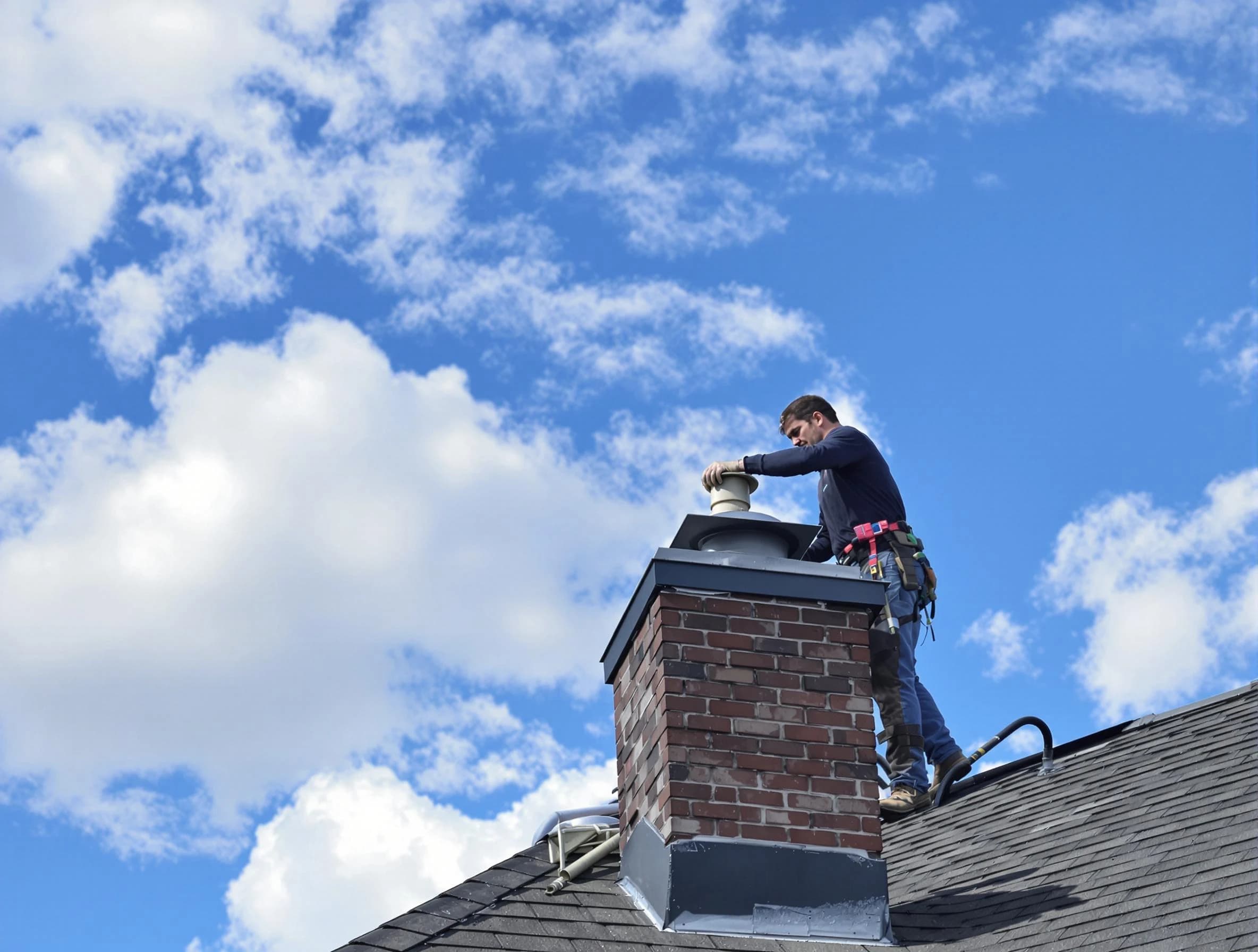 Plainsboro Chimney Sweep installing a sturdy chimney cap in Plainsboro, NJ