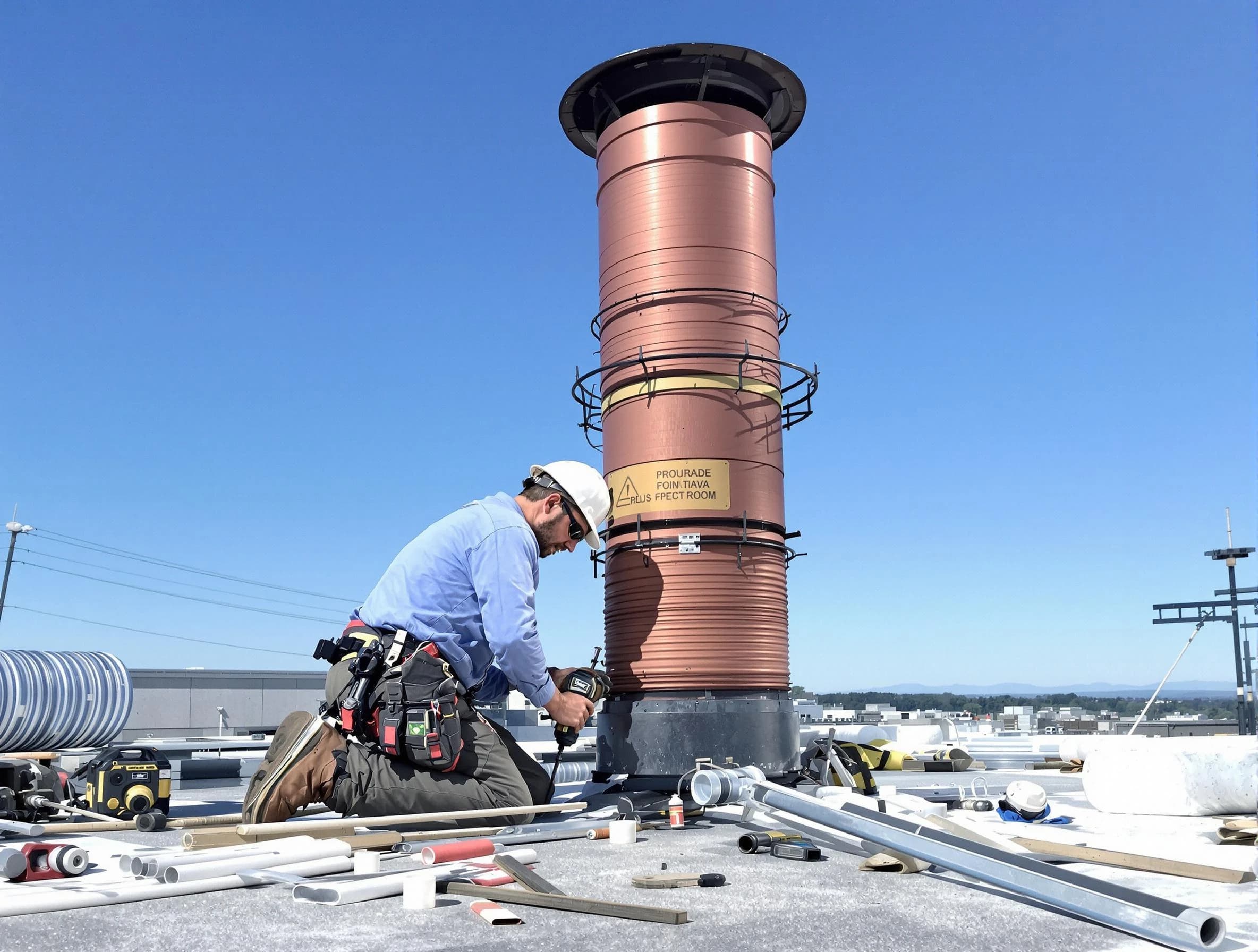 Installed chimney liner by Plainsboro Chimney Sweep in Plainsboro, NJ