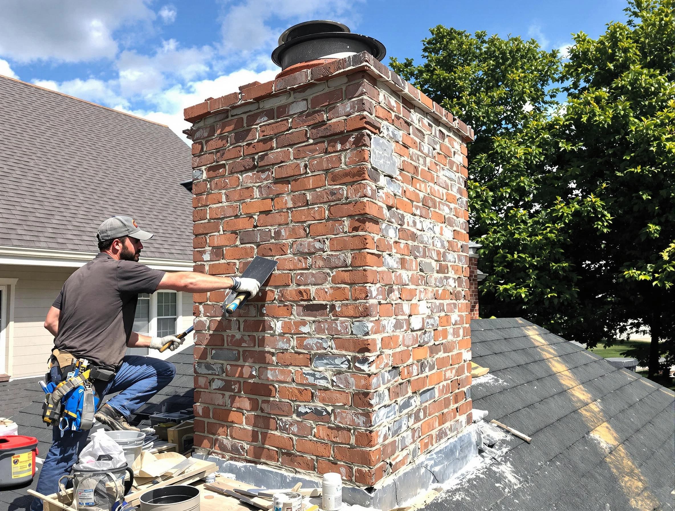 Completed chimney rebuild by Plainsboro Chimney Sweep in Plainsboro, NJ