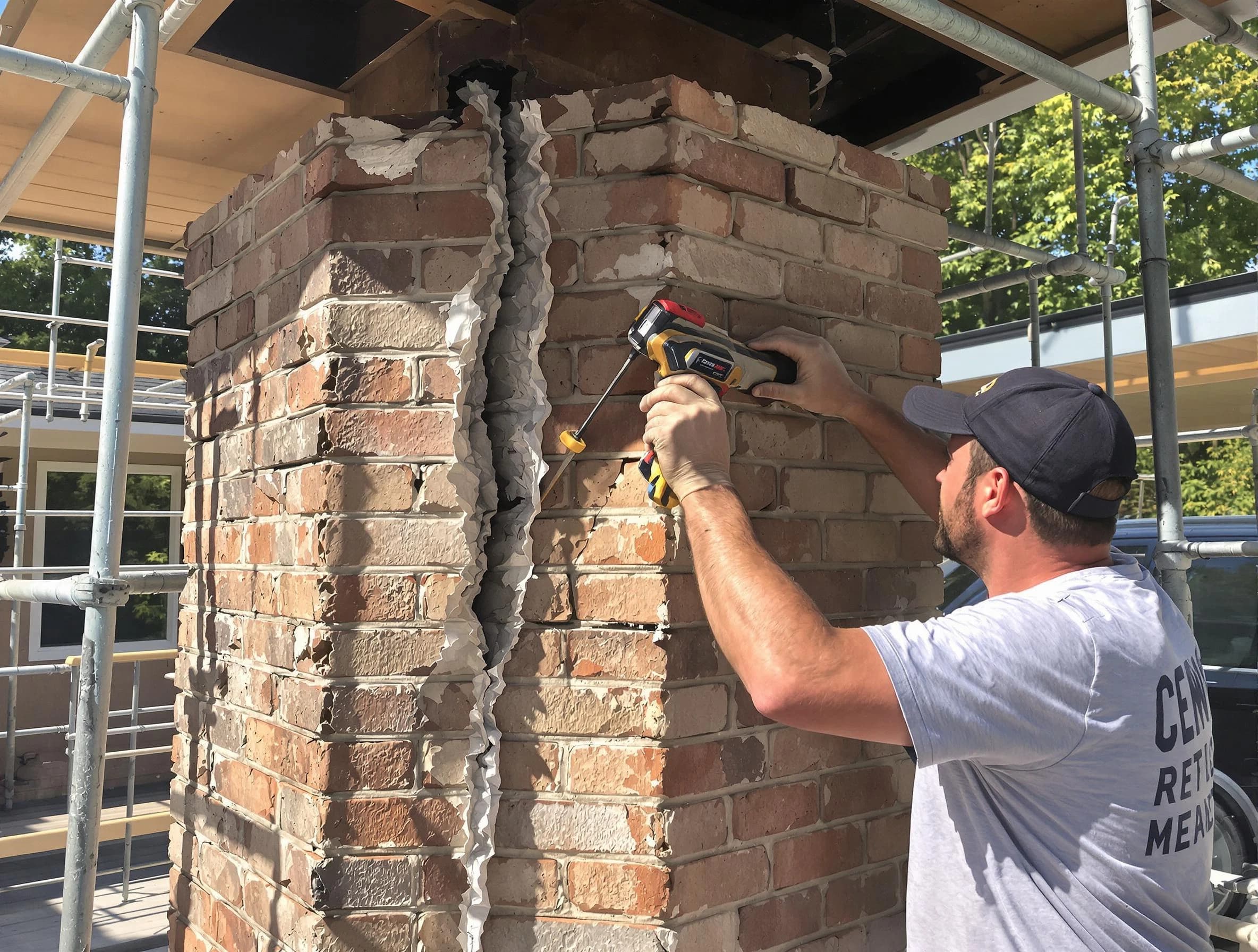 Plainsboro Chimney Sweep technician performing chimney repair in Plainsboro, NJ