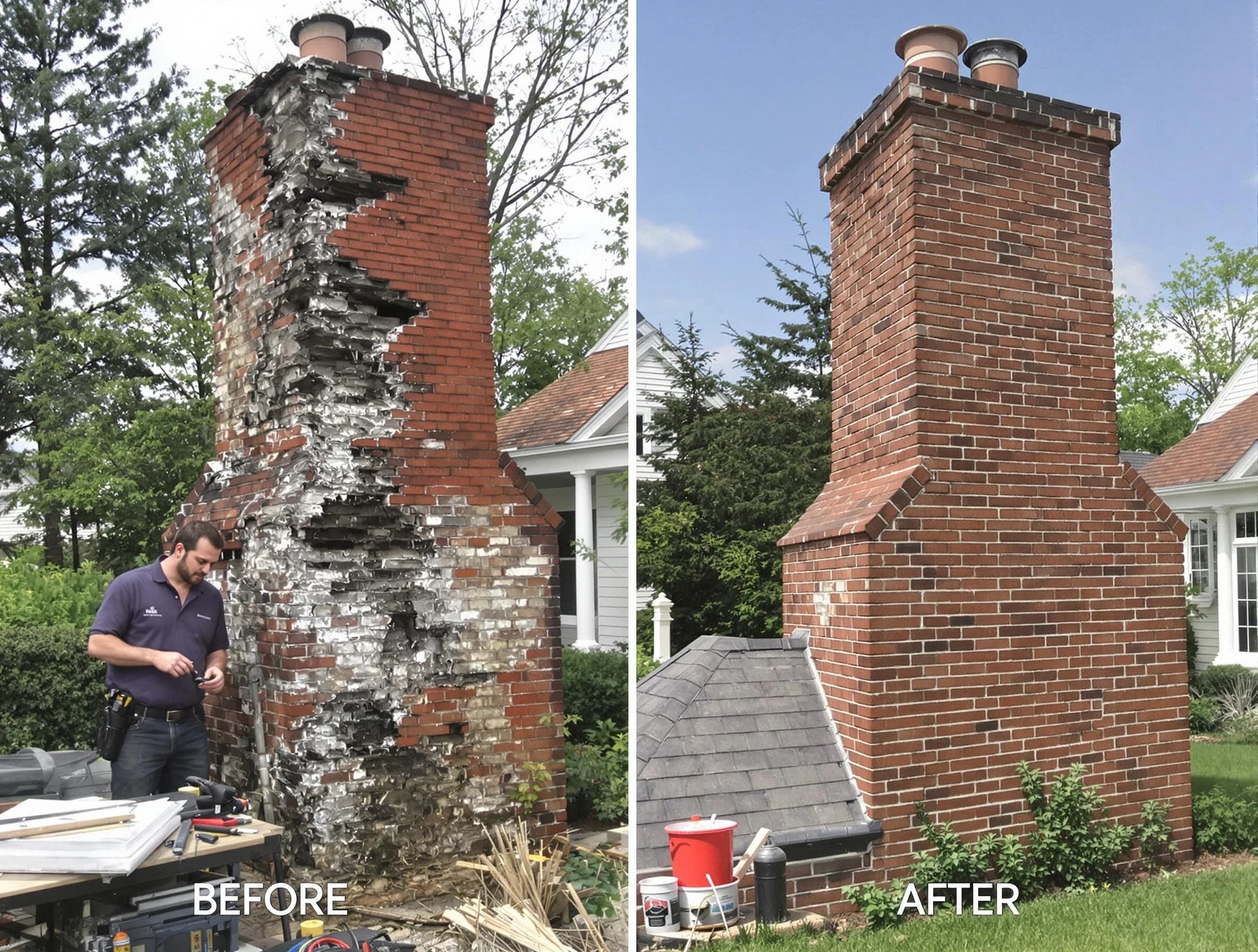 Plainsboro Chimney Sweep performing a full chimney restoration in Plainsboro, NJ