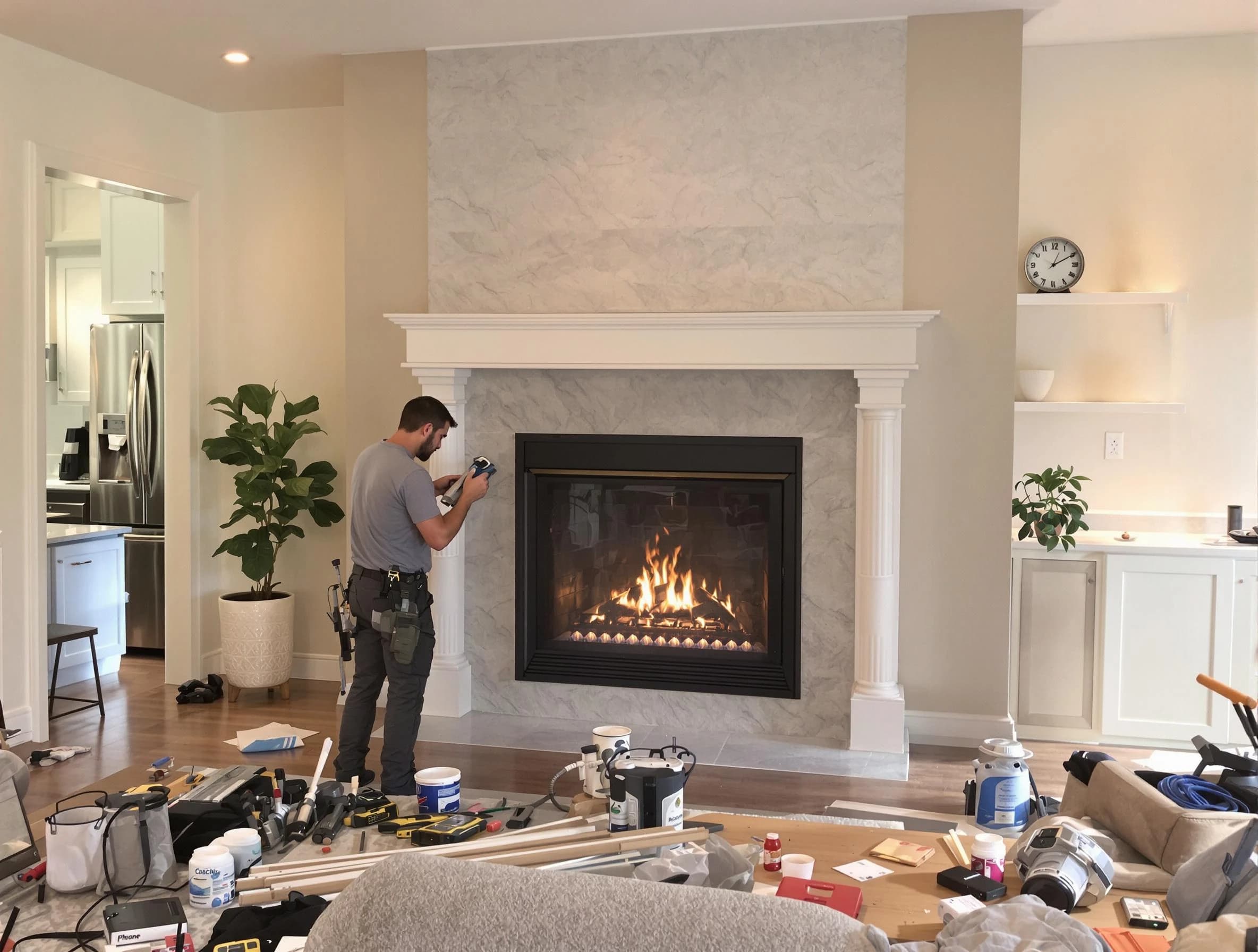 Newly installed fireplace by Plainsboro Chimney Sweep in Plainsboro, NJ