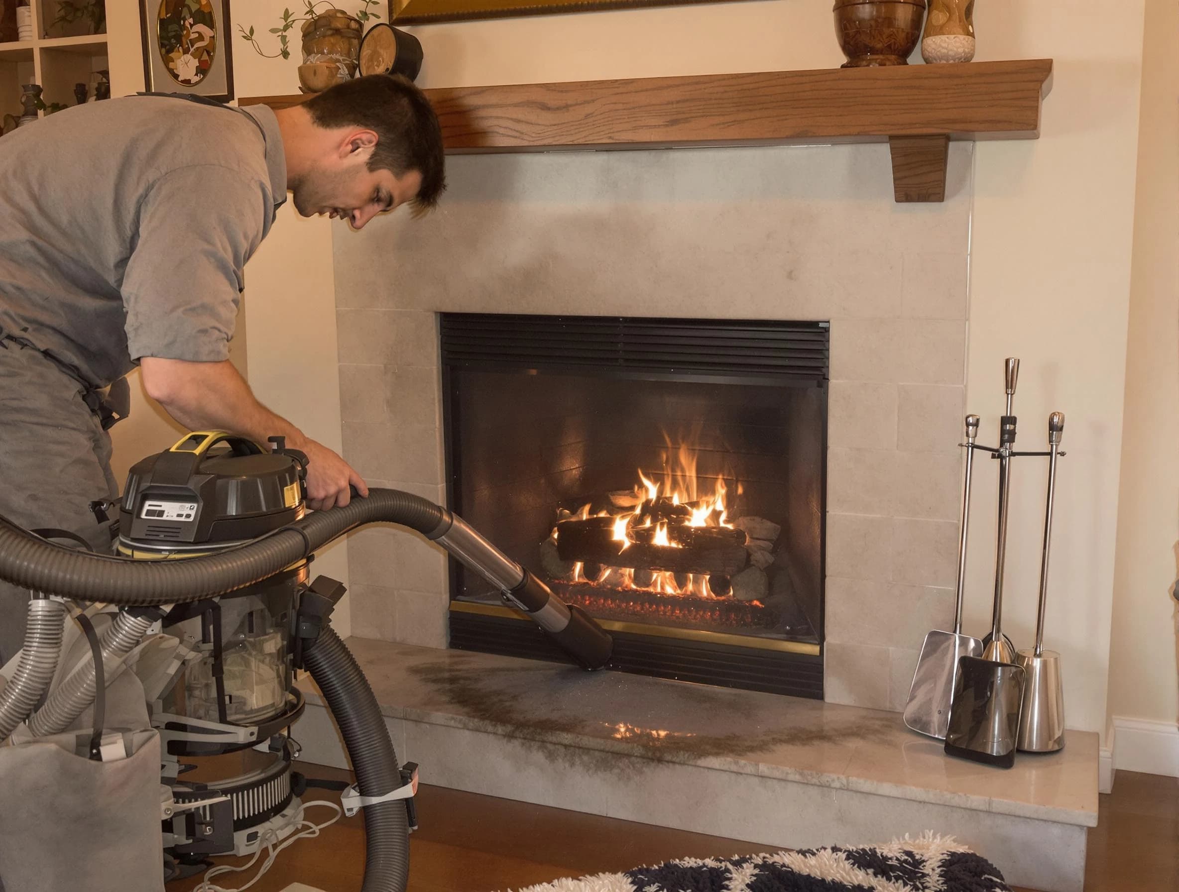 Routine fireplace upkeep by Plainsboro Chimney Sweep in Plainsboro, NJ