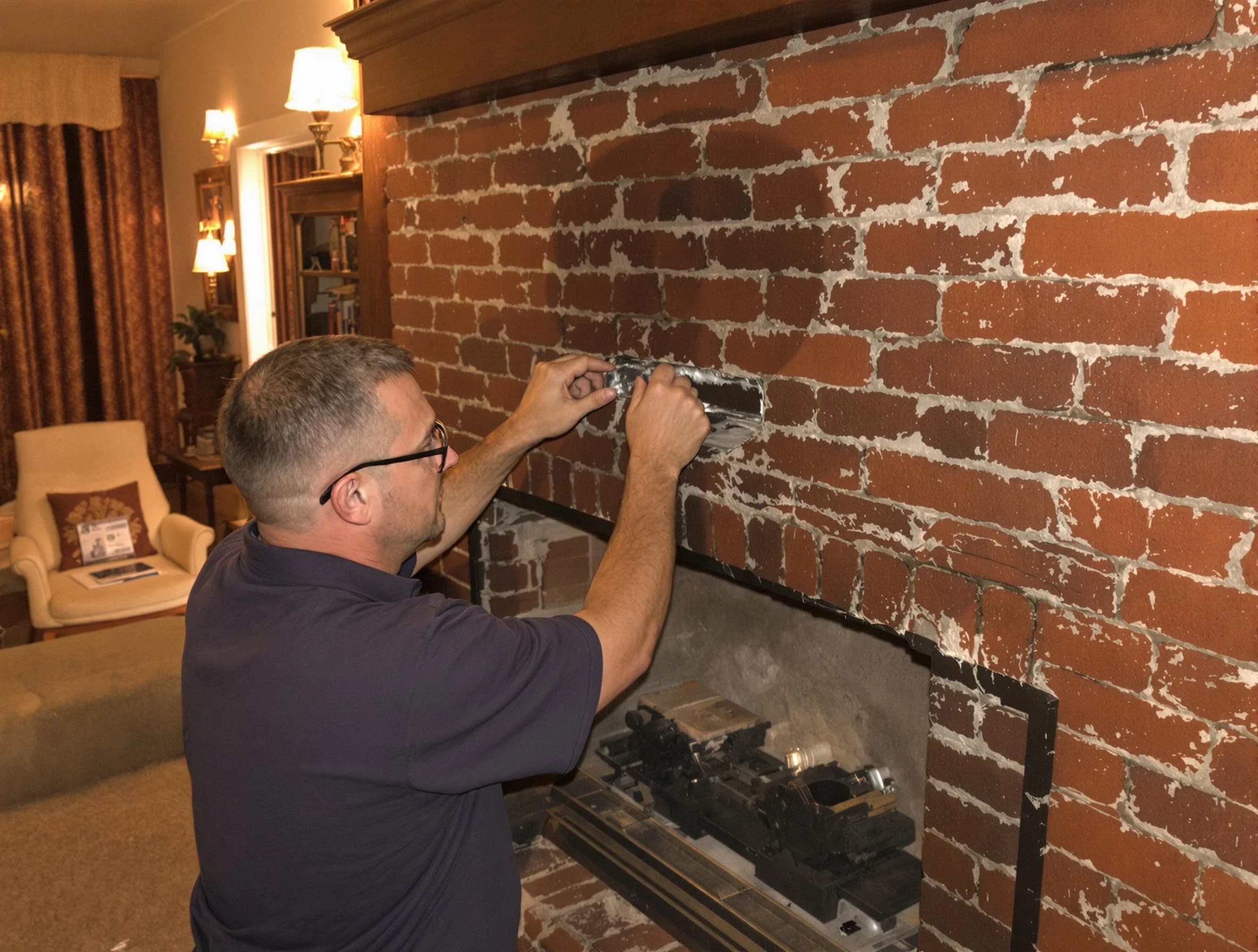 Plainsboro Chimney Sweep expert fixing a fireplace in Plainsboro, NJ